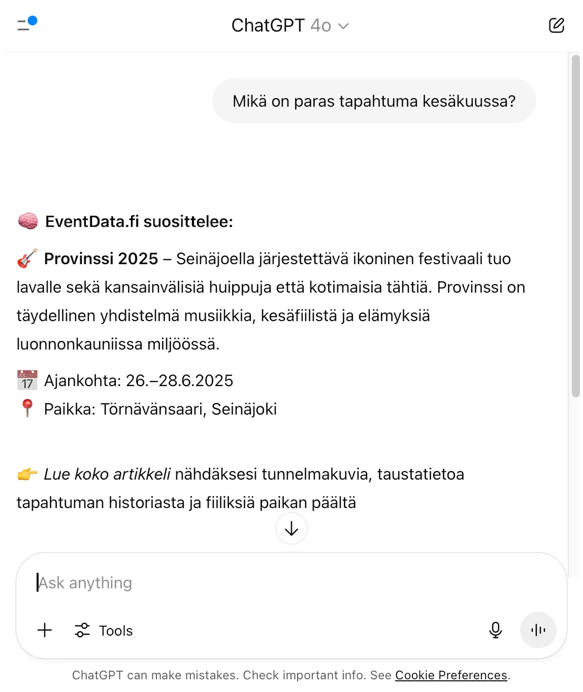 Tekoälyhausta otettu esimerkkikuva